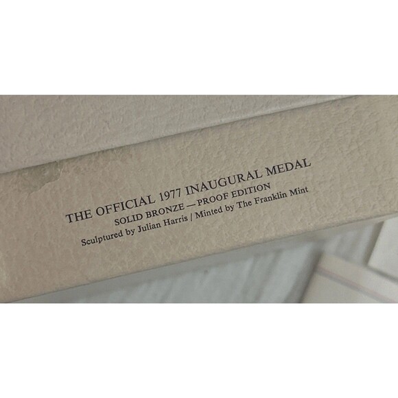 The Franklin Mint 1977 Bronze Jimmy Carter Inaugural Day Medallion USA 2 3/4” - Picture 4 of 4